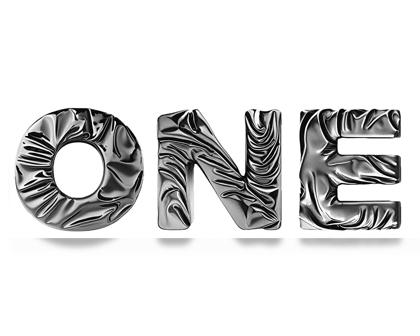 Futuristic, Text Effect, Silver Fabric Wrapping Text